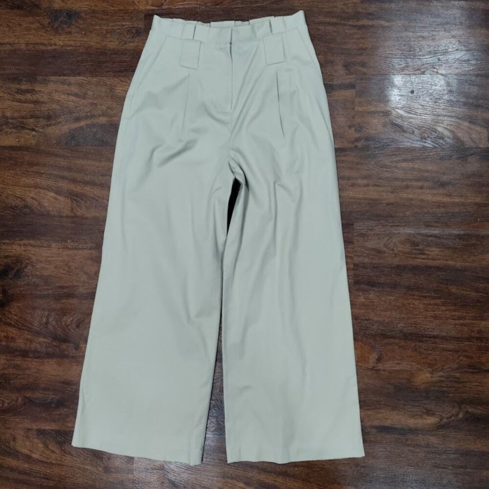 Halogen Women's Beige Pleated Front High Waisted Wide Leg Trouser Size 0 - Picture 2 of 11